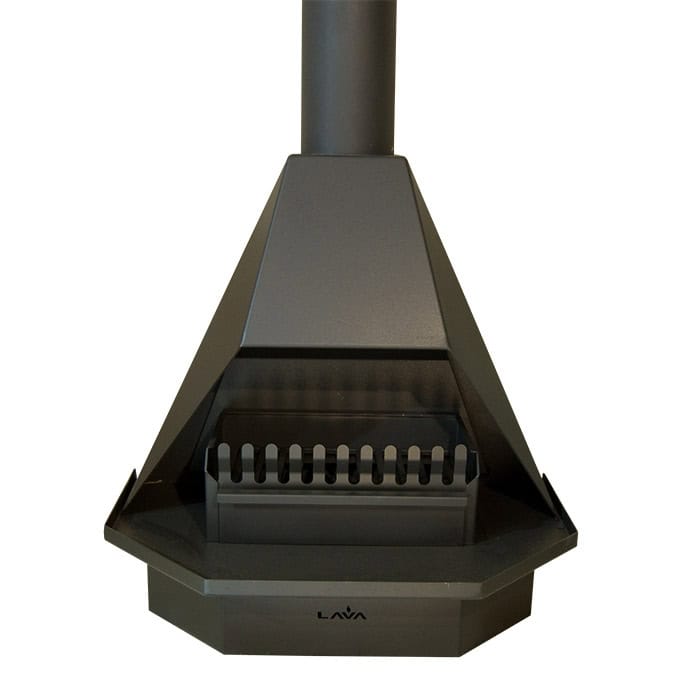 Half Hex open fire stove incl. flues